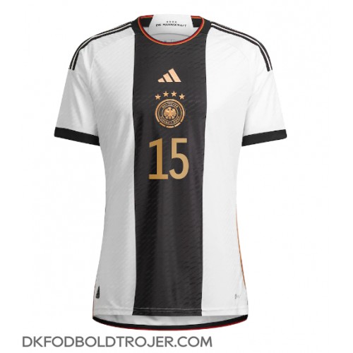 Billige Tyskland Niklas Sule #15 Hjemmebane Fodboldtrøjer VM 2022 Kortærmet